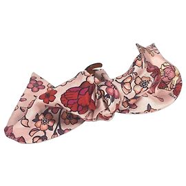 Clipe de Cabelo FENDI com Laço, Barrette de Seda, Feminino, Rosa Rosa