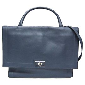Givenchy Men's Leather Handbag,Shoulder Bag Navy Blue