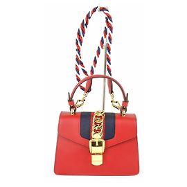 GUCCI Borsa a spalla Sylvie in pelle rossa per donne Rosso