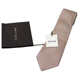 Céline Corbata de seda Celine, sin usar, para hombre Rosa