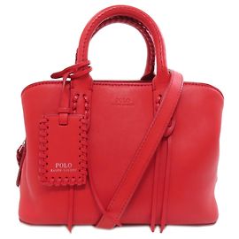 Ralph Lauren Leather Red Handbags Red