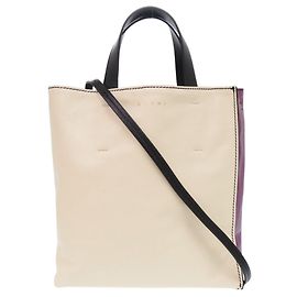 Marni Museo Leder Tote Bag in Beige/Violett Braun