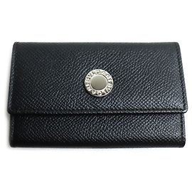 Bulgari BVLGARI -ring key case, black, , men's Black