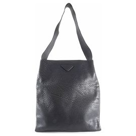 Borsa a spalla da uomo PRADA in pelle nera Nero