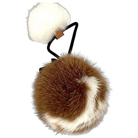 LOUIS VUITTON Logo Scrunchie de Piel de Visón LV Accesorio para el Cabello Cómodo Diadema de Visón para Mujeres Marrón Burdeos Castaño