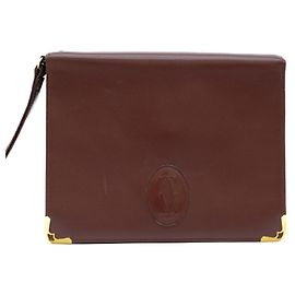 Borsa Seconda Linea Must Cartier in pelle rosso bordeaux per uomo Rosso