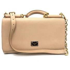Dolce & Gabbana Borsa DOLCE&GABBANA Borsa a Spalla Beige Hardware Dorato Marrone