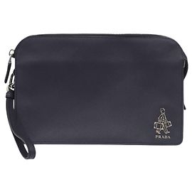 Borsa Clutch Prada Saffiano Blu Marino Secondo PRADA Blu