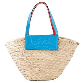 Braune gewebte Stoff-Taschen von Christian Louboutin Braun