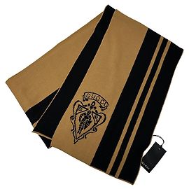 Sciarpa in lana da donna Gucci nera e marrone con logo Nero