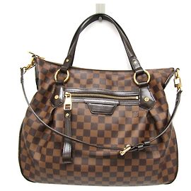Borsa a spalla Louis Vuitton Damier Évora MM da donna Ebano Marrone