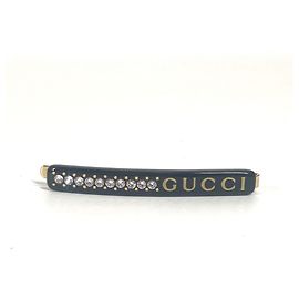 Fermaglio per capelli con logo GG in strass di GUCCI, Plastica, Donna, Nero Nero