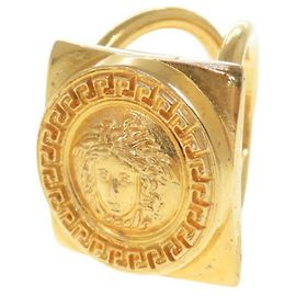 Anel de metal dourado Medusa de Gianni Versace Dourado