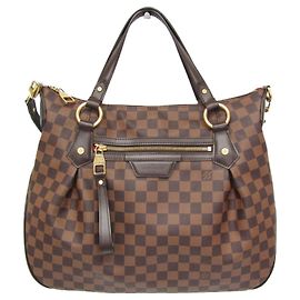 Bolsa Louis Vuitton Damier Evora MM para mulheres, bolsa de ombro marrom, ébano Marrom