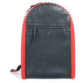 Christian Louboutin rubber sole bag backpack Backpack Black Red Black