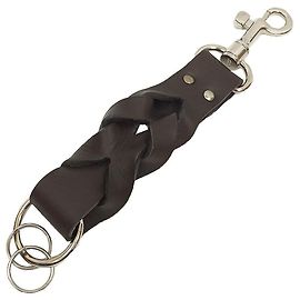 BOTTEGA VENETA Bottega Veneta Key Holder Ring Charm Brown Leather Storage Wallet Brown