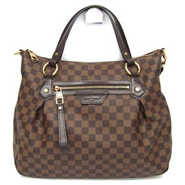 Borsa a mano Louis Vuitton Damier Evora MM da donna, borsa a spalla Ebano Marrone
