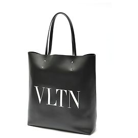 Bolsa tote VALENTINO VLTN com tachas, em couro Preto