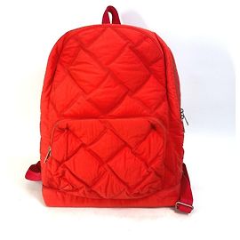 BOTTEGA VENETA Maxi Intrecciato Backpack, Nylon, Men's, Tomato Red Red