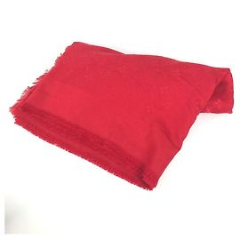 LOUIS VUITTON Chal de lana y seda Monogram con flecos para mujer Rojo Roja