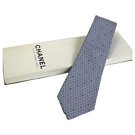 Chanel Silk Gray Ties Brown