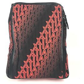 Christian Louboutin Backpack, over Pattern, Bicolor, Bag, Handbag, Rucksack, Nylon, Leather, Men's, Black Black