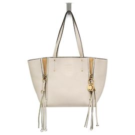 Chloé Milo Damen Leder Tote Bag weiß Weiß