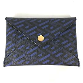 Bolsa de mão Versace azul e preta Azul