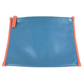 Pochette Salvatore Ferragamo Sac Clutch bleu orange Bleu