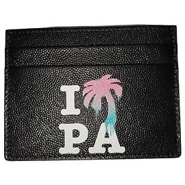 Palm Angels I Love PA Black Card Holder Black Multiple colors