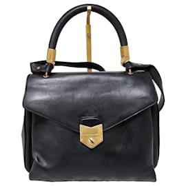 Sac à main en cuir vintage Yves Saint Laurent Dandy à rabat, à porter à la main ou en bandoulière, noir Noir