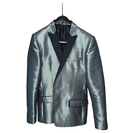 Dolce & Gabbana Metallic Silver Blazer Silvery