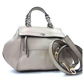 Bolsa Half Moon em couro greige para mulheres da TORY BURCH Marrom