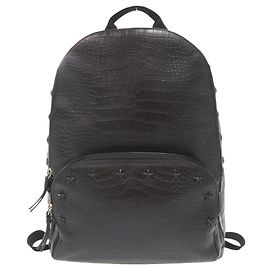 Jimmy Choo Star Stud Embossed Leather Black Backpack/Daypack Black