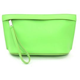 Borsa clutch Salvatore Ferragamo in pelle giallo-verde per uomini e donne Verde