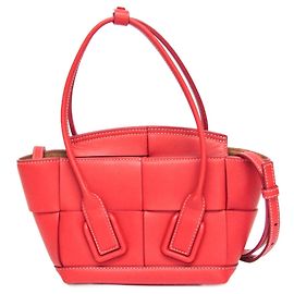 Bottega Veneta Mini The Arco Borsa in pelle da donna, Borsa a spalla colore rosso Rosso