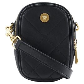 Versace Medusa shoulder bag belt pouch leather black unisex Black