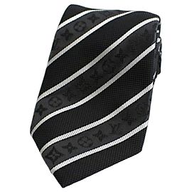 Cravatta in seta Monogram Stripe LOUIS VUITTON da uomo Marrone