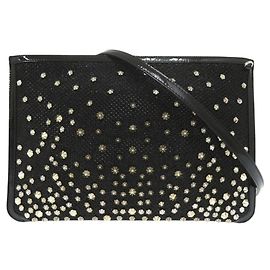 Borsa a spalla Spike Clutch Christian Louboutin in PVC nera Nero