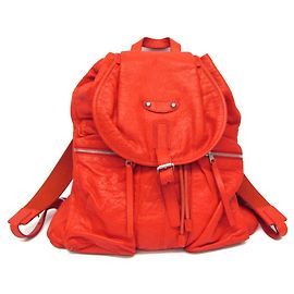 Balenciaga Women,Men Leather Backpack Red Color Red