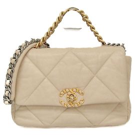 Chanel CHANEL Piccola Borsa a Spalla in Pelle per Donna Beige Chiaro Marrone