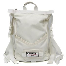 Givenchy Downtown Damen Leder- und Nylon-Canvas-Rucksack Weiß Weiß