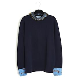 Prada 2017 Oversized Marineblauer Wollpullover FR36 Frankenstein UK8 US6 Marineblau