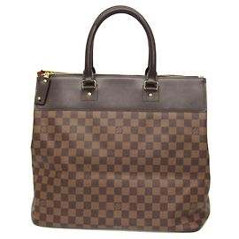 Borsa Boston Damier Greenwich PM Louis Vuitton per uomini e donne Ebano Marrone