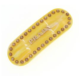 Fermaglio per capelli in plastica gialla e metallo Prada da donna PRADA Giallo