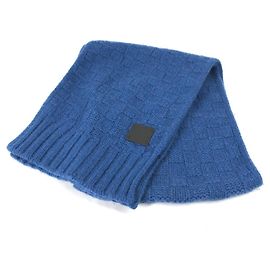 LOUIS VUITTON Sciarpa Helsinki con etichetta in pelle Cashmere Uomo Blu Blu