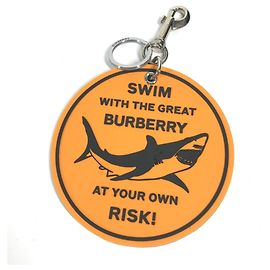 Burberry Shark Bag Charm Keychain Rubber Women's Orange Black
