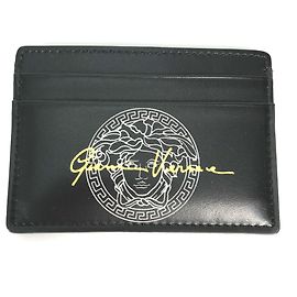 Versace Visitenkartenhalter Pass Case Schwarz Weiß Schwarz