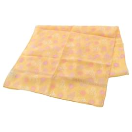 Sciarpa Fiore Marchio Coco CHANEL, Seta, Donna, Giallo, Multicolore Multicolore