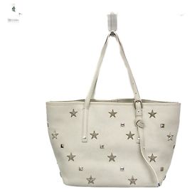 Jimmy Choo SASHA/M Damen Leder Nieten Tote Bag weiß Weiß